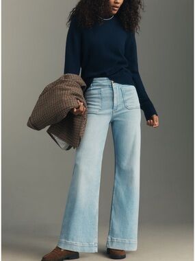 Maeve Light Wash Wide Leg Jeans